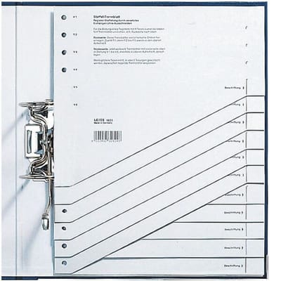 Leitz Scheidingstabblad Karton - 100 stuks - A4 - 11-rings - Grijs
