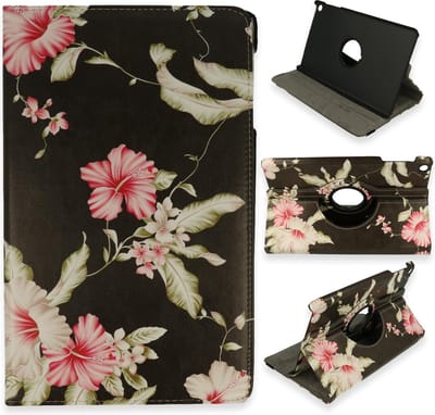 HB Hoes Geschikt voor Samsung Galaxy Tab A7 Lite 8.7 inch - Draaibare Tablet Case Met Print - Hibiscus
