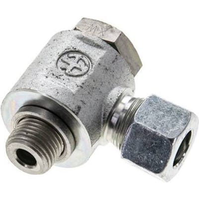 12L & M16x1.5 Verzinkt Stalen Swivel Joint Snijringkoppeling Buitendraad 315bar Draaibaar ISO 8434-1