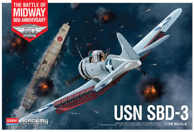Academy 1/48 schaal US Navy SBD-3 Dauntless Midway Operatie Plastic Modelbouw Kit 12345, Gekleurd Gietwerk gray