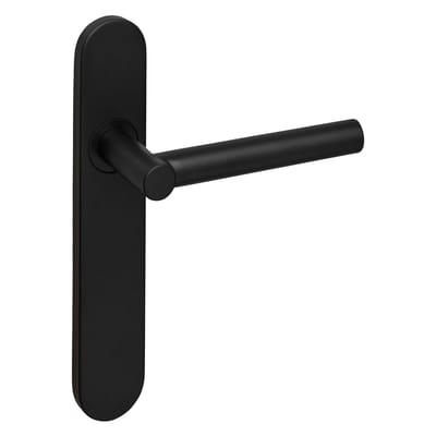 Lavuzo deurkruk Grosetto Zwart met afgerond schild | Per set | Deurklink met schild