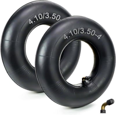 4.10/3.5-4 inch binnenband 2-pack met gebogen TR-13 klep voor kruiwagen, tuinkar en grasmaaier