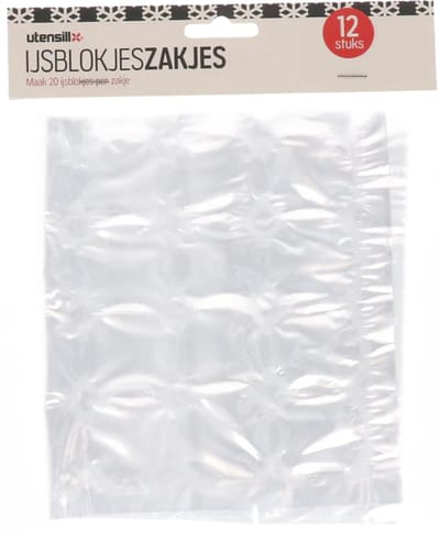 Ijsblokzakjes 12 stuks - 20 ijsblokjes per zakje