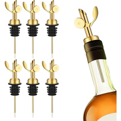 6 Pièces Bec Verseur Bouteille de Vin Acier Inoxydable Distributeur d'Huile d'Olive Bec pour 3 4 Bouteille Bouche Bar et Usage Domestique
