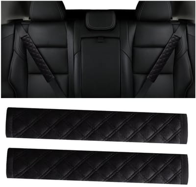 Dailygoods- Veiligheidsgordel Kussen - 2 Stuks - Zacht Comfort - Kristalfluweel - Universeel - 22 cm - Voorkomt Wrijving - Gordelkussen