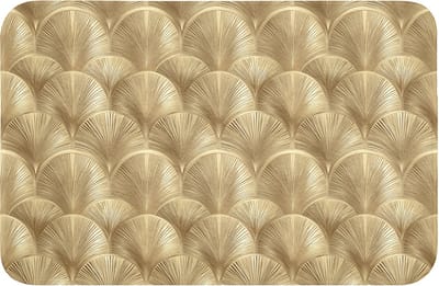 WC mat 60x40 cm - Antislip - Patroon - Waaier - Goud - Toiletmat - Vloermat - Douchemat - Toilet tapijt - Toiletmatten