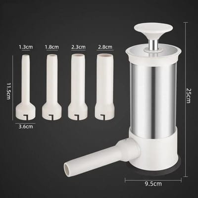 Roestvrijstalen Worstvleesstopper Horizontale Maker Zelfgemaakt Keuken Vlees Worstmaker Tool Worstvuller white