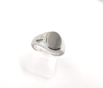 Stoer - Roestvrijstaal - jongens - zegelring - ovaal - maat 16 – zilverkleurig - eerste zegelring - communie cadeau - Pinkring.