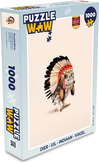 Puzzel Dier - Uil - Indiaan - Vogel - Legpuzzel - Puzzel 1000 stukjes volwassenen