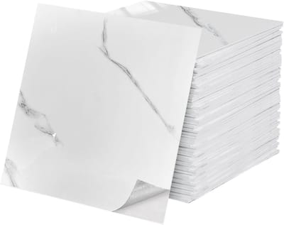 Zelfklevende Wandtegels 24 Stuks Wit Steenlook 30 x 30 cm Waterdicht en Vuilafstotend, Perfect voor Badkamer, Keuken en Woonkamer, Eenvoudig te Snijden en DIY Gebruik