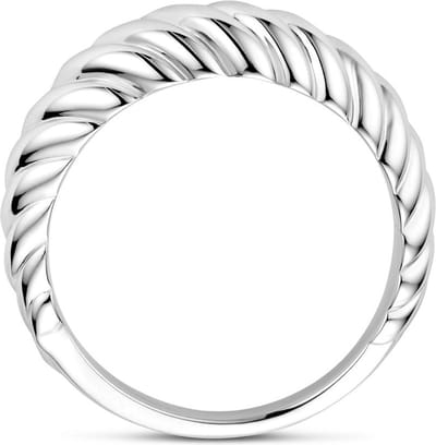 Gerhodineerd Zilver Ring Gedraaid 1339170