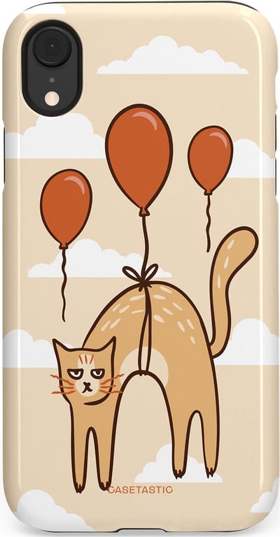 Casetastic Hoesje Geschikt voor Apple iPhone Xr - Stijlvolle Beschermende Duo-layer Case - Kattenfeest Ballonnen