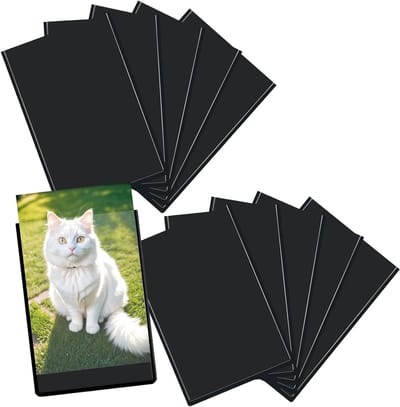 Set van 10 Magnetische Fotocompartimenten voor Koelkast, Ideaal voor Foto's, Postkaarten en Memos, Zwart