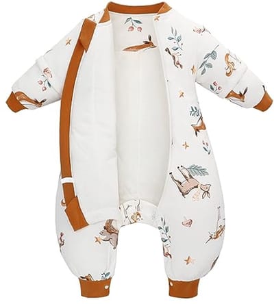 Warm babyslaapzak met afneembare mouwen en voetjes, 2,5 TOG, ideaal voor de winter