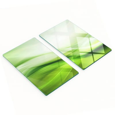 Decoratieve glazen snijplanken voor in de keuken, groene golven, 2x30x52 cm