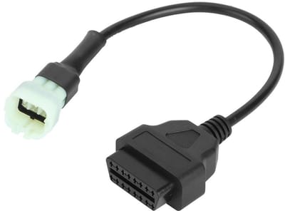 Allecto - 6-pins naar 16-pins adapterkabel - OBD2-adapter voor motorfietsen - Duurzaam en flexibel - Motorstoringdiagnose - Handig en compact - Ges...