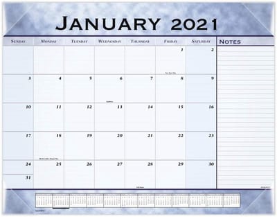 Bureaukalender Onderlegger - Maandelijkse Planner - Kantoor Planning - Inktbestendig Papier - 21-3/4 x 17 Inch - Leisteenblauw