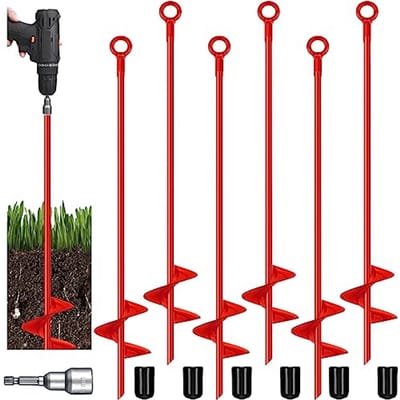 6 Stuks 45 cm Grondankers voor Tuin en Buiten Gebruik - Zware Belastbare Aardankers voor Schommelsets en Tenten