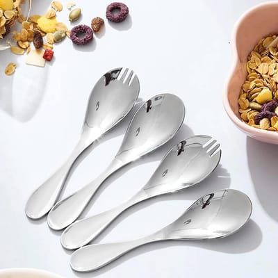 Dinervorken Klassieke dinervorken Roestvrijstalen vork Geïntegreerde lepel Handige saladetafel Vorken Bestek Restaurant (12-delig) Dessertvorken