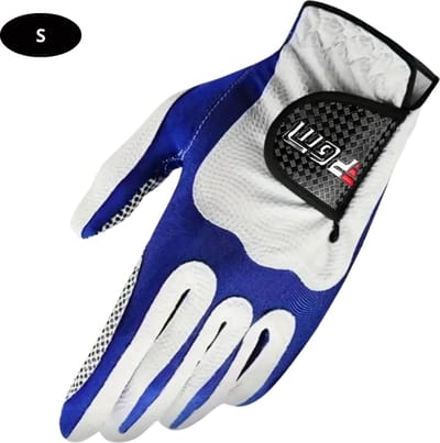 Bovista Golfhandschoenen - Golf Accessoires - Handschoen AntiSlip - Heren - Links - Wit/Blauw - Maat S