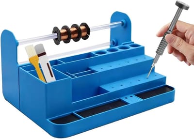Schroevendraaierhouder - Gereedschapsrek - Werkbank Organisatie - Smartphone Tablet Houder - 7.8 x 14.3 x 7.8 cm - Blauw