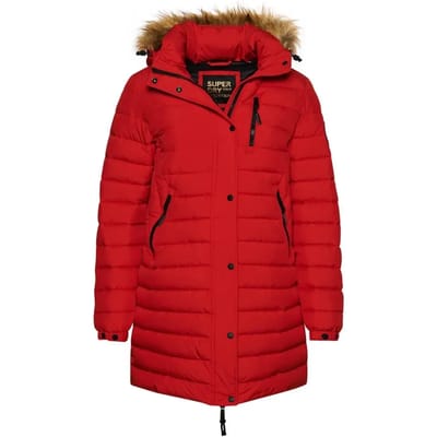 Superdry - Halflange Fuji pufferjas met capuchon - Dames - Gewatteerde jassen