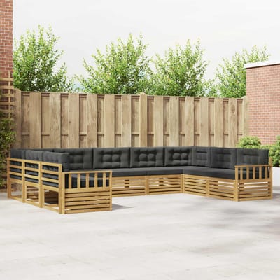 vidaXL - Buiten - bank - set - 9 - st - Wit - en - antracietkleurig