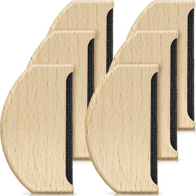 Wolkam - 6 stuks - Handmatige Borstel - Hout - Ontpluizer - Stoffen Pluizenverwijderaar - Kledingontpluizer - Kleding Ontpiller - Wolkam pluisverwijderaar - Wol ontpluizer - Pluisverwijderingsgereedschap - Voor truien, wollen kleding en jassen