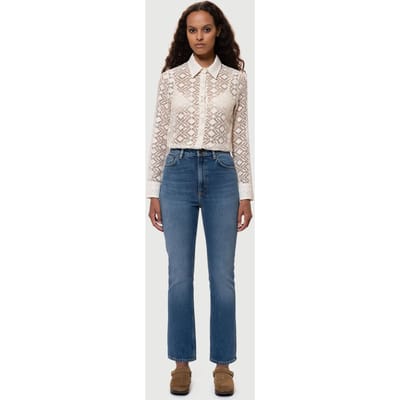 Nudie Jeans Rowdy Ruth French Mid Blue Maat: W24L30 | Straight Broeken Outlet | Dames | Blauw