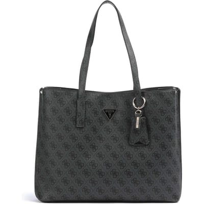 GUESS schoudertas Meridian II Girlfriend Tote Bag Coal Logo donkergrijs
