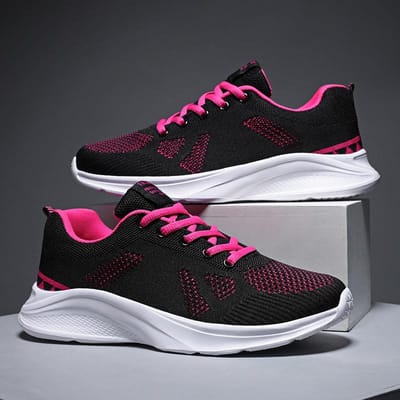 Chaussures de Course Décontractées de Sport pour Dames à la Mode Nouvelle Vente Quotidien Voyage Entraînement Fitness Tissé Mouche Quatre Saisons 35 -41 40 black