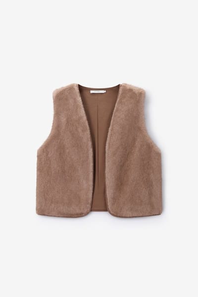 Sissy-Boy - Lichtbruin faux fur gilet
