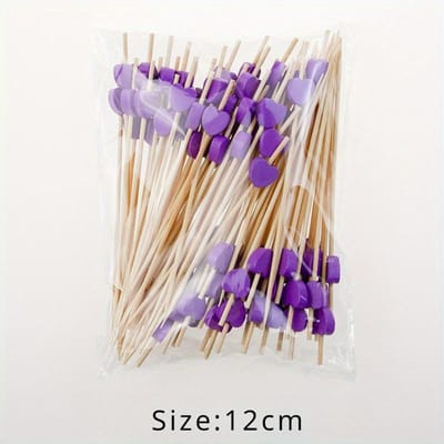 100 stuks/set Rode Hart Fruitstokjes Wegwerp Bamboestokjes Valentijnsdag Feestartikelen Bruiloft Vrijgezellenfeest Verjaardagsdecoratie 100pcs