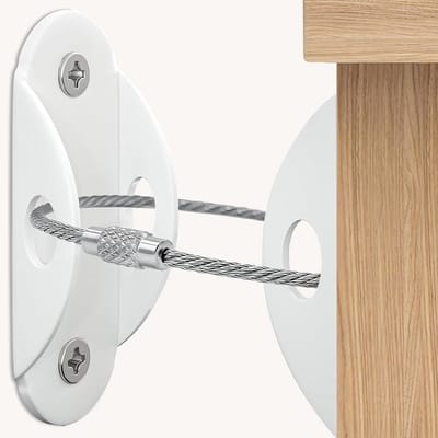 Meubelankers 8 Stuks - Anti-tip Banden - Babykamer Beveiligen - Verhoogde Draagkracht - 20x11x2 cm - Wit