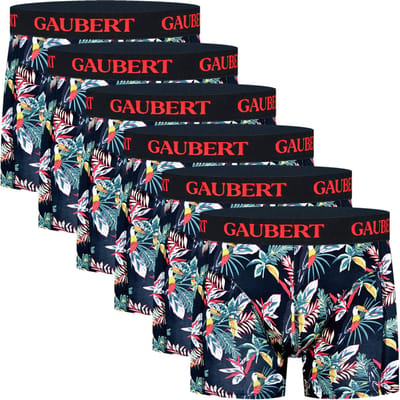 Boxershorts met print | Bamboe | Merk: Gaubert | Kleur: Zwart | Toekan | Heren | 6 stuks