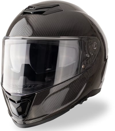 VINZ Dalton Carbon Integraalhelm met Zonnevizier | Scooterhelm & Motor helm | Lichtgewicht 1400 gram & Extra veilig ECE 22.06 | Incl. Opbergzak - Zwart - M