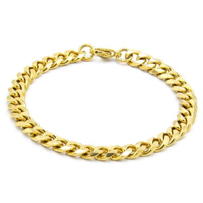 Victorious 7mm Gevlochten Stalen Armband Heren – RVS Roestvrij Staal – Goud – 22cm