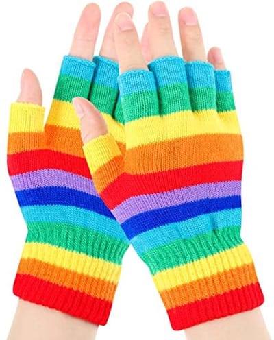 Vingerloze Winter Handschoenen - Thermo Gestreepte Warme Schrijfhandschoenen voor Dames