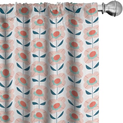 ABAKUHAUS 1970 Gordijnen – Set van 2 panelen 75x175 cm – Microvezel, veelkleurig