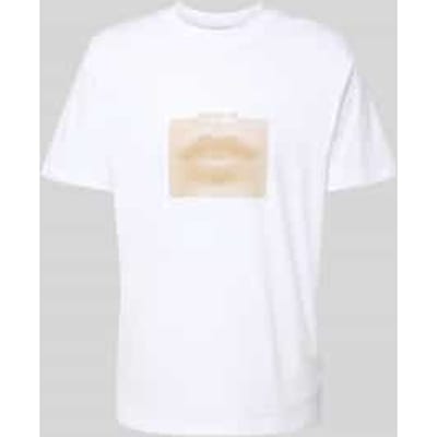 T-shirt met labelprint, model 'Deterni'