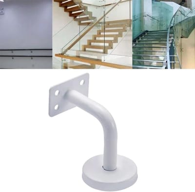 Trapleuninghouder - Wandbevestiging - Veilige Trappen - Roestvrij Staal - 60 x 80 mm - Wit