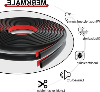 Zelfklevende Rubber Deurrubber voor Geluidsisolatie en Bescherming tegen Aanrijdingen - Lengte 12m voor Deuren en Ramen