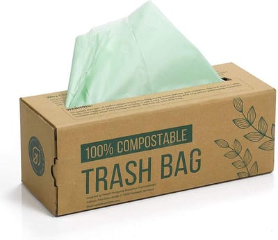 150 compost afvalzak, 6L afvalzak voor keukenafval, 100% afbreekbare afvalzak is gemaakt van maïszetmeel met de certificering volgens de EN13432 (6L)