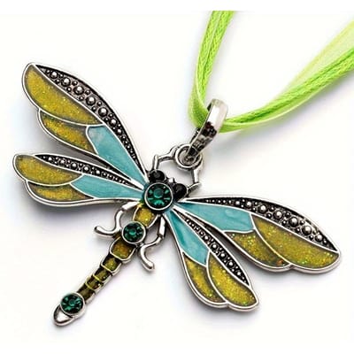 Mode Kristal Libel Hanger Kettingen Voor Vrouwen Vintage Insect Meerlaagse Touw Ketting Sieraden Thanksgiving Cadeau black