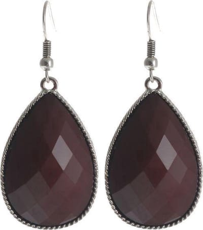 Behave - Oorhangers druppelsteen donkerpaars - elegant avondmoment