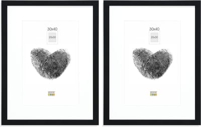 Deknudt Frames fotowand - 2 zwarte fotolijsten - foto 20x30/30x40 - met passe-partout