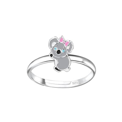 zilveren kinderring koala | verstelbare ring  Meisje Zilver | Zilverana | Sterling 925 Silver