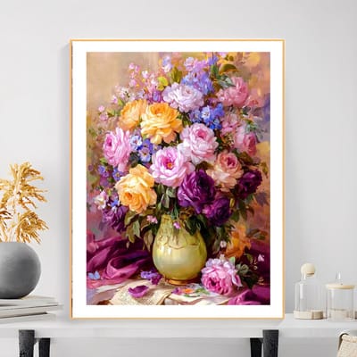 DIY kruissteekborduurpakket/Vazen in Monet-stijl/gedrukt kruissteekpatroon borduurpakket (frame niet inbegrepen) 50*70CM