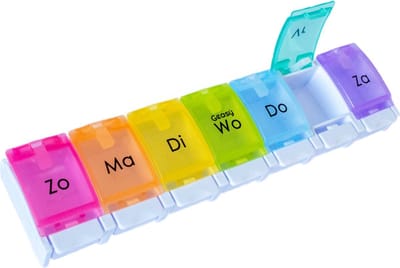 Pillendoos 7 dagen 1 Vak - Pillen Organizer - Medicijn Doos - Pillendoosjes met handig kliksysteem - Grote vakken