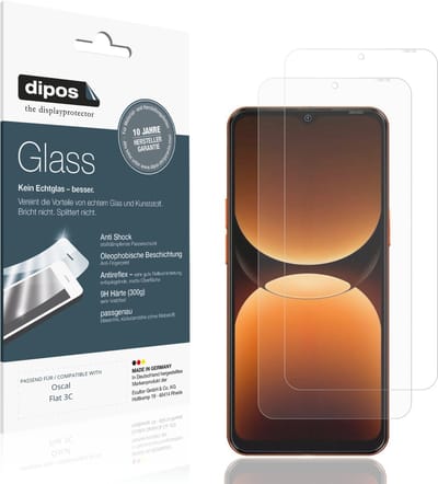 dipos – 2x Matte Pantserfolie geschikt voor Oscal Flat 3C | 9H Screenprotector